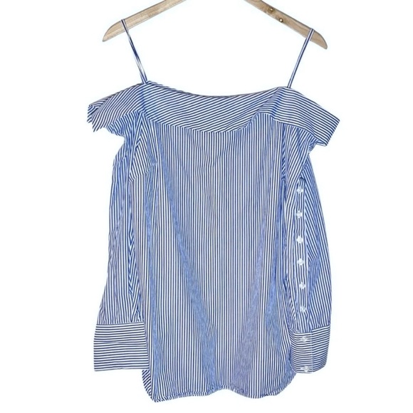 Guest Editor Anthropologie | Women | Off Shoulder Pinstriped Top | Medium - Picture 2 of 15